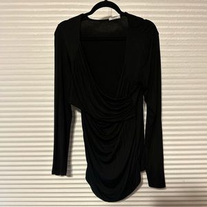 Like new Black Faux Wrap Shirt Medium